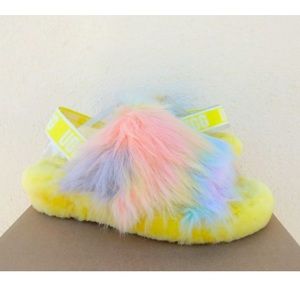 UGG Fluff Yeah Tie Dye Fur Slide Slippers